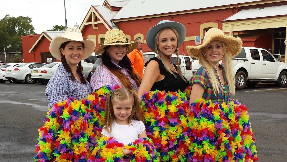 A group of local girls were ready to hand out leis to the train passengers who arrived on the Elvis Express. Photo: Joanne Chatman