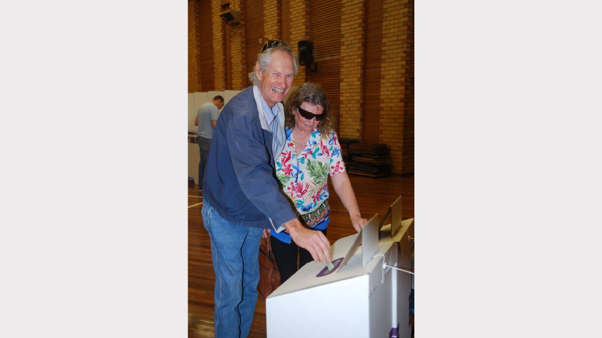 ELECTION 2013: Andre and Frances Johnson cast their votes. Photo: Parkes Champion Post