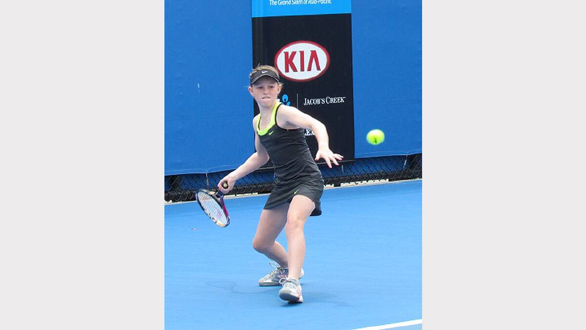 Emily in action playing a tournament in Melbourne. sub 