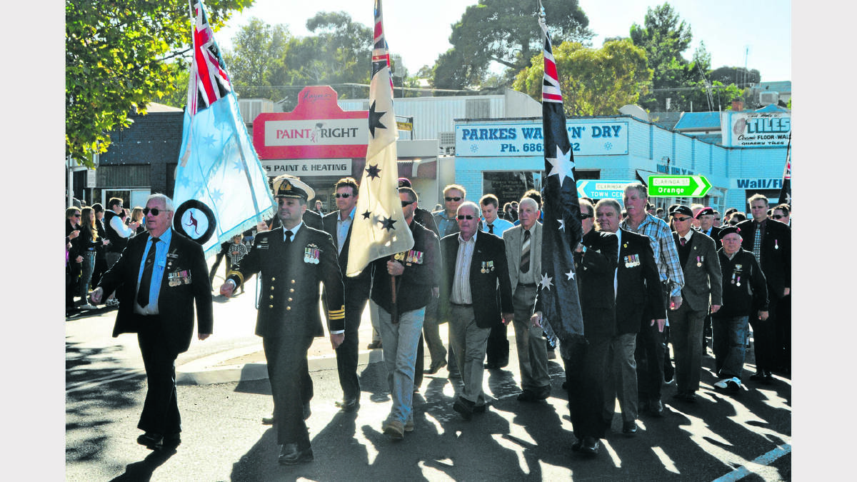 Local servicemen marched today’s Australia Day celebration in Parkes. Photo: Bill Jayet