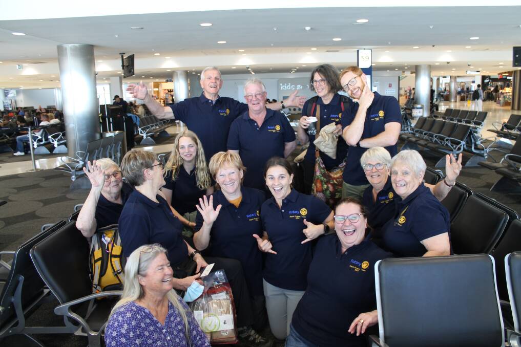 The Rotary team prepares to fly out to Nepal. Mary Brell is in the middle row, second from the right. Picture supplied