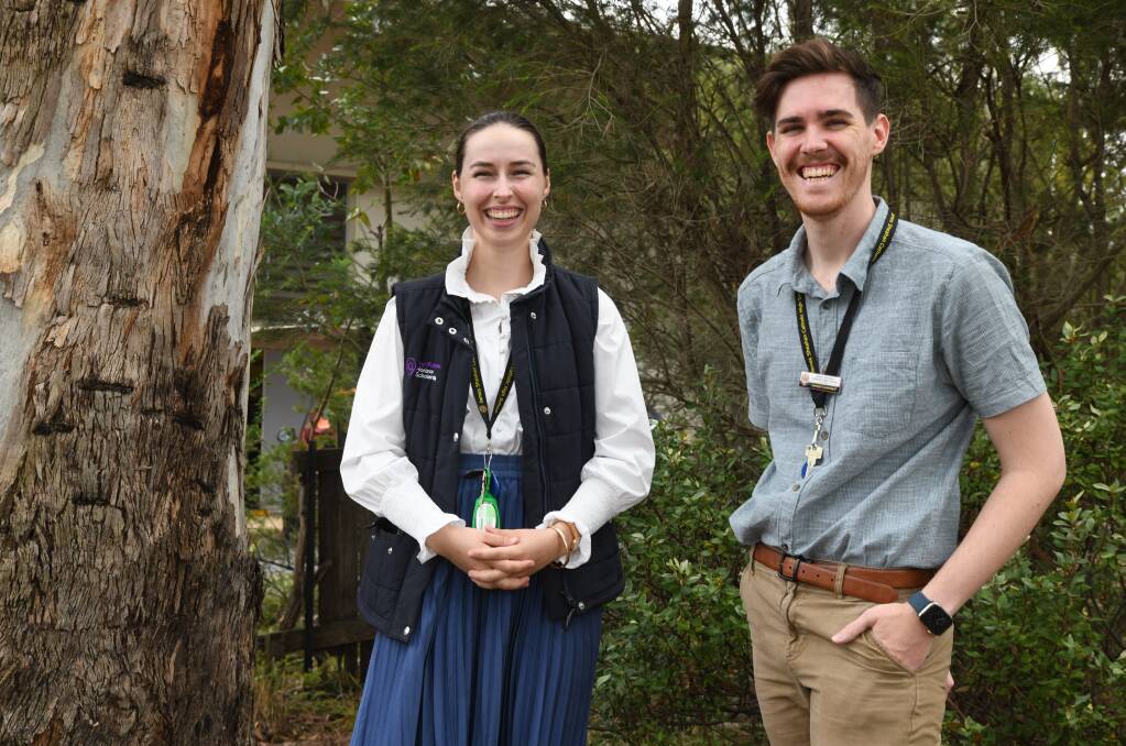 Two of 10 new teachers to join the James Sheahan ranks in 2024, Elizabeth Argue and Jordan Lomman. Picture by Carla Freedman.