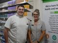 Lochie Pettiford and Sandra Gillogly at Parkes Pharmacy. Picture by Madeline Blackstock