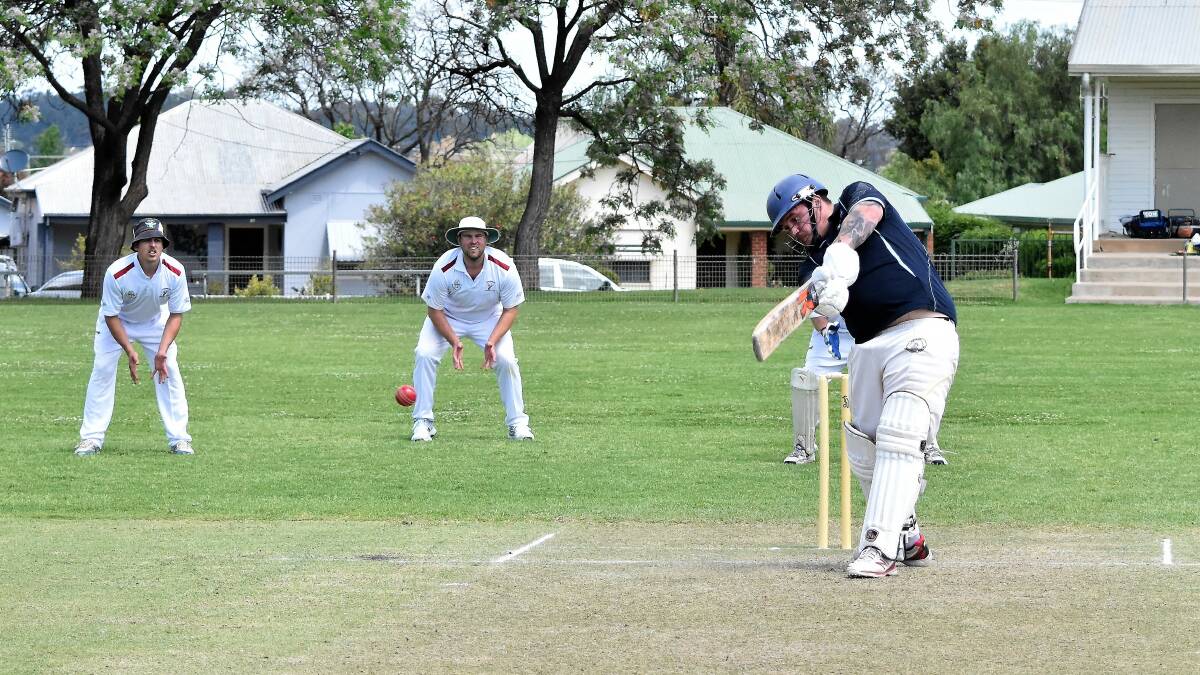 Hard Hitting: Aaron Halls bats for Parkes Colts in a match against Canowindra. 