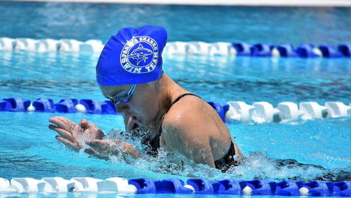 Making a Splash: Olivia Dolbel competing in breaststroke at the swimming meet last month.