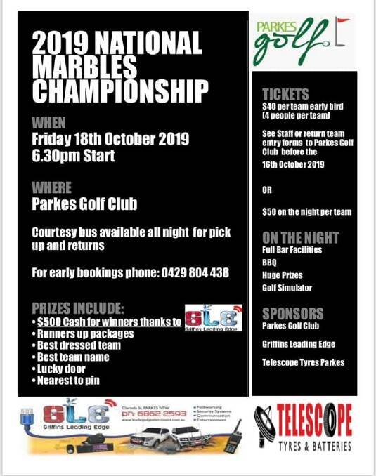 Parkes Golf Clubs famous, National marbles championship is back!