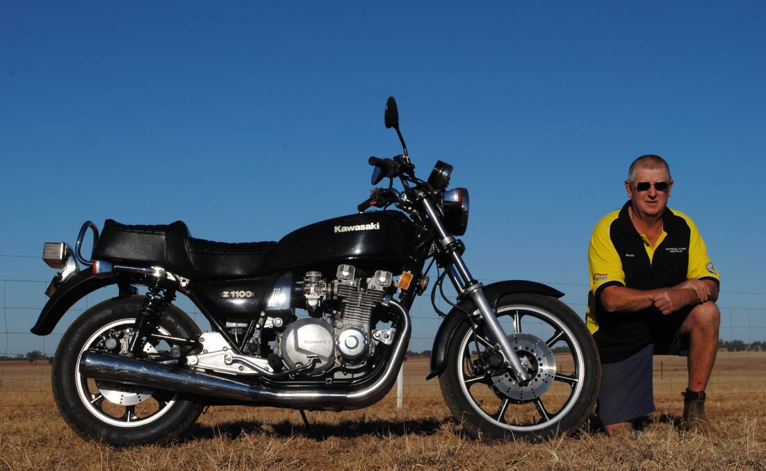 Golden Opportunity: Bruce Orr with is 1981 Kawasaki KZ1100. The club meets monthly. For more about the car club you can look up www.centralwestcarclub.com or find us on Facebook.