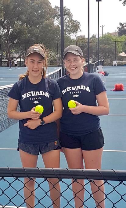 Well Done: Chelsea McGrath and Abbey Kennedy after winning the Bendigo Open Doubles.