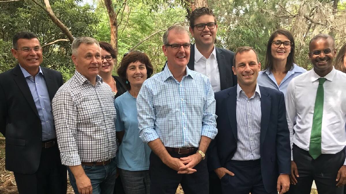 Bright Future: Mr Michael Daley MP, with Dr Adrian Zammit, Mick Veitch MLC, Penny Sharpe MLC  and Labor representatives and NSW Landcare volunteers at the announcement last week.