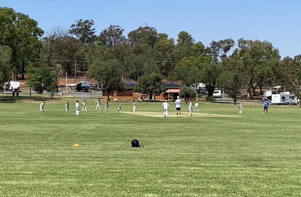 Parkes under 12s have Dubbo Blue all out for 75 off 25.2 overs at Spicer Oval today.