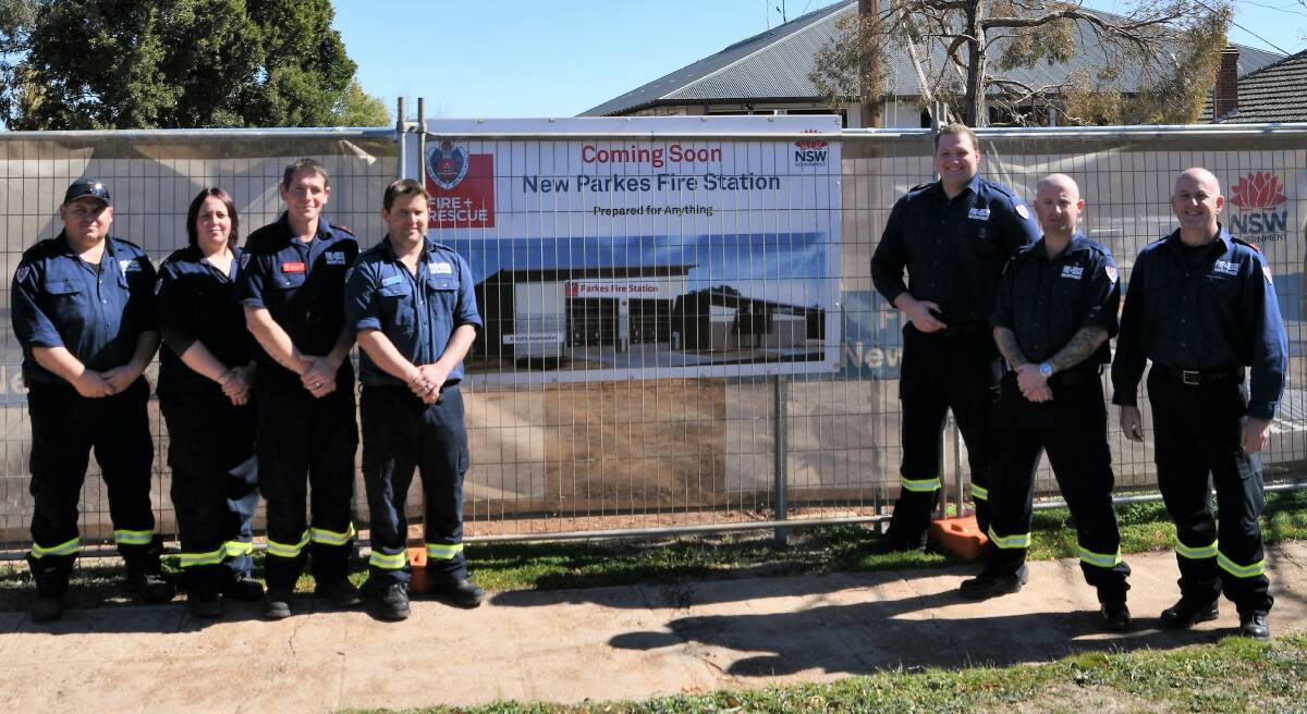 Parkes Fire and Rescue NSW firefighters, from left - Simon King, Nicole Varcoe, Cody Venaglia, Cameron Lawrence, Tom Ringk, Garry Dukes-Rankmore and Craig Gould. 