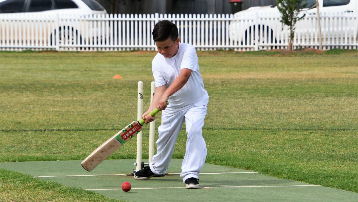 UNDER 10S: Quentin Spice bats for Parkes Colts in a game against Parkes Crushers. Photo: Jenny Kingham. 