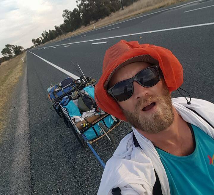 LEGEND: John Dean is walking 2000 km to raise awareness for a cause very close to his heart. 