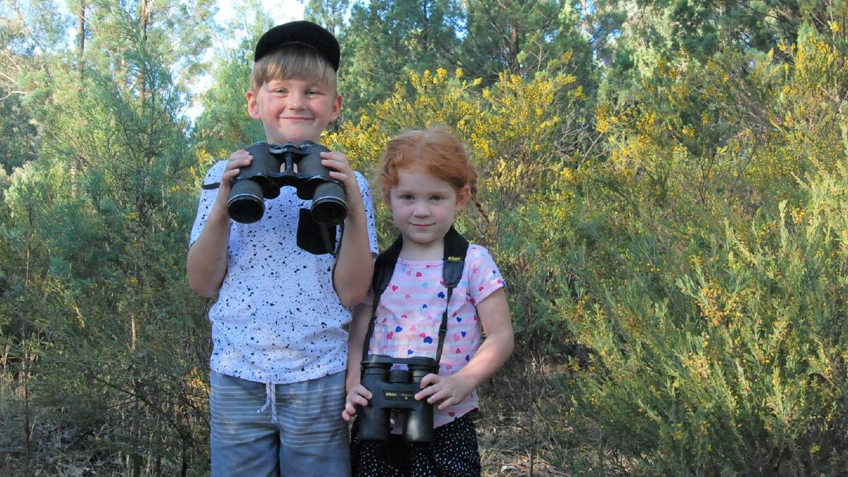 BIRD WATCHING: Bradley and Alexis Chambers- Lewis are keen to break last year’s Aussie Backyard Bird Count record this October. Photo: Supplied. 