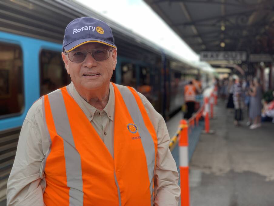 HERE TO HELP: Parkes Rotary Club secretary Ken Engsmyr was among a host of volunteers at the 2019 Parkes Elvis Festival. Photo: NADINE MORTON