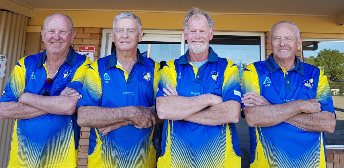 The "Parkes Pirates" Presidents Reserve Fours team are State Runners Up. From left - Skip Gary McPhee, Third Col Mudie, Second Dave Johnson and Lead Rob Irving. 