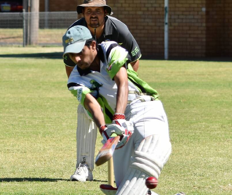 Nick Amin batting for Star Hotel in a match against The Parkes Bowling and Sports Club. 