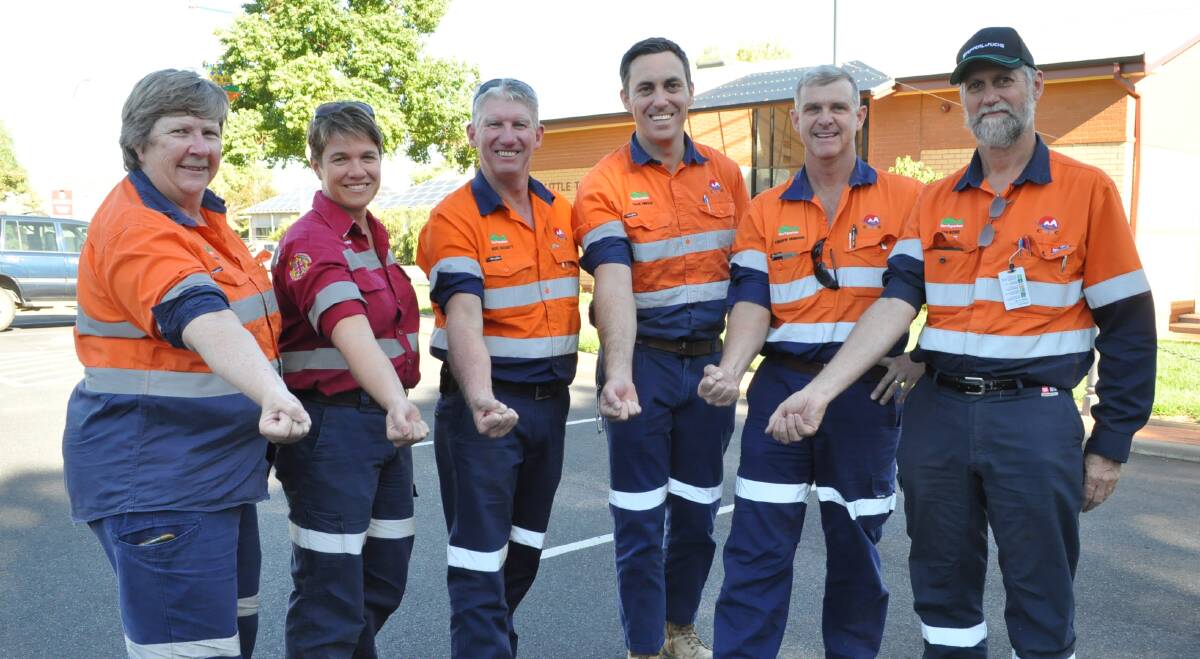 LIFESAVERS: Northparkes Mines employees Fiona Wray, Linda Snyman, Noel Huggett, Chase Dingle, Andrew Hubbard and Ian Rowe are part of Red25. Photo: Barbara Reeves.