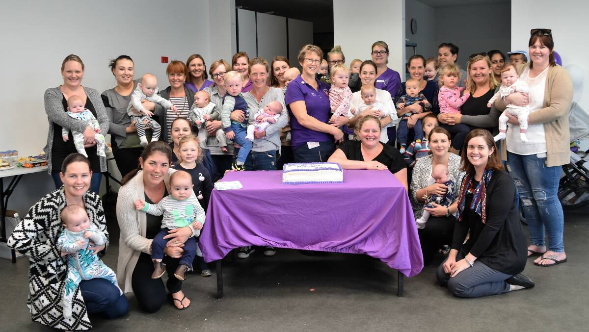 SUPPORT: Lots of happy smiling mums, bubs and midwives gather at Parkes Hospital to celebrate the International Day of the Midwife each year. Parkes midwives are still providing antenatal and postnatal support at the Parkes Maternity Unit. The unit is open for all services except birthing.