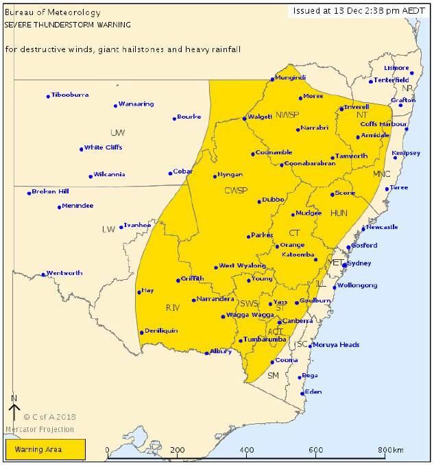 SEVERE STORM OUTBREAK ACROSS THE EASTERN HALF OF NSW. 
