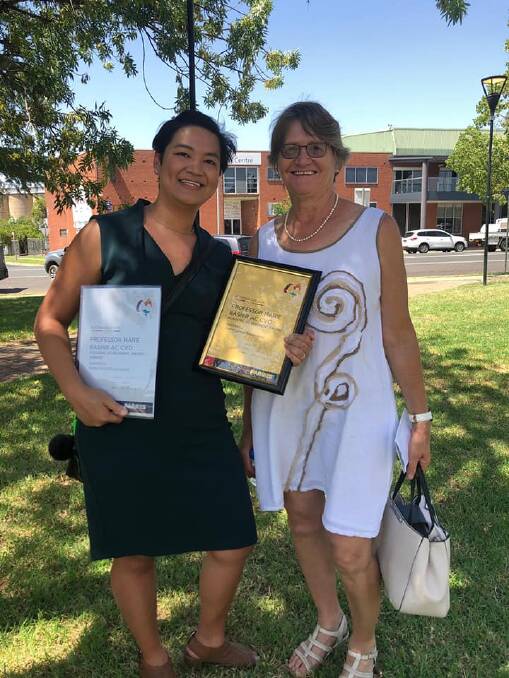 Anna (left) with TAFE NSW Teacher Shirley Redfern. 