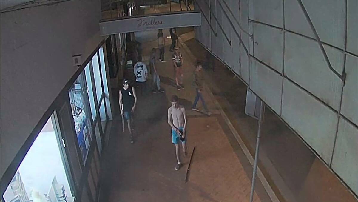 CCTV footage of some of the people involved in an incident in the early hours of Saturday morning. Photo courtesy of NSW Police.  