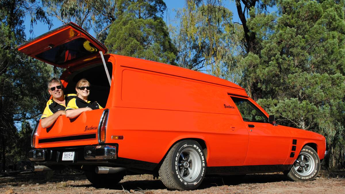 Lovingly restored: John Hutty rescued the 1975 panel van from a creek bed, it had no front, no motor or gearbox. With the van complete it now forms part of John and Jacki's ever growing collection.