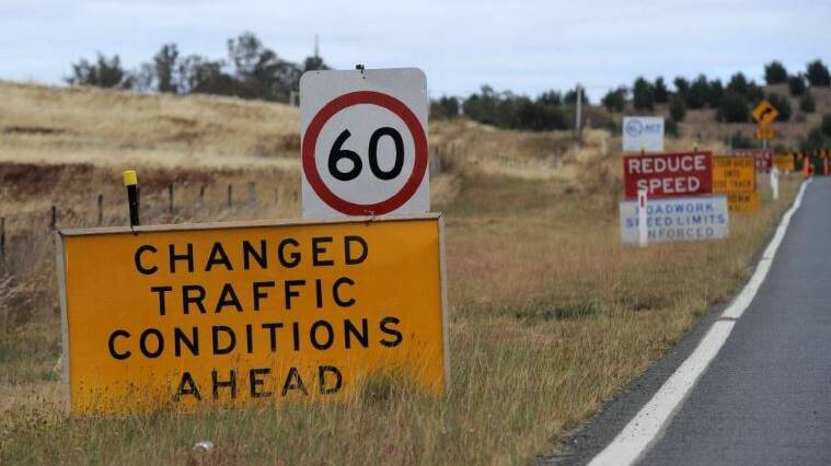 Changed traffic conditions on Newell Highway four kilometres south of Peak Hill