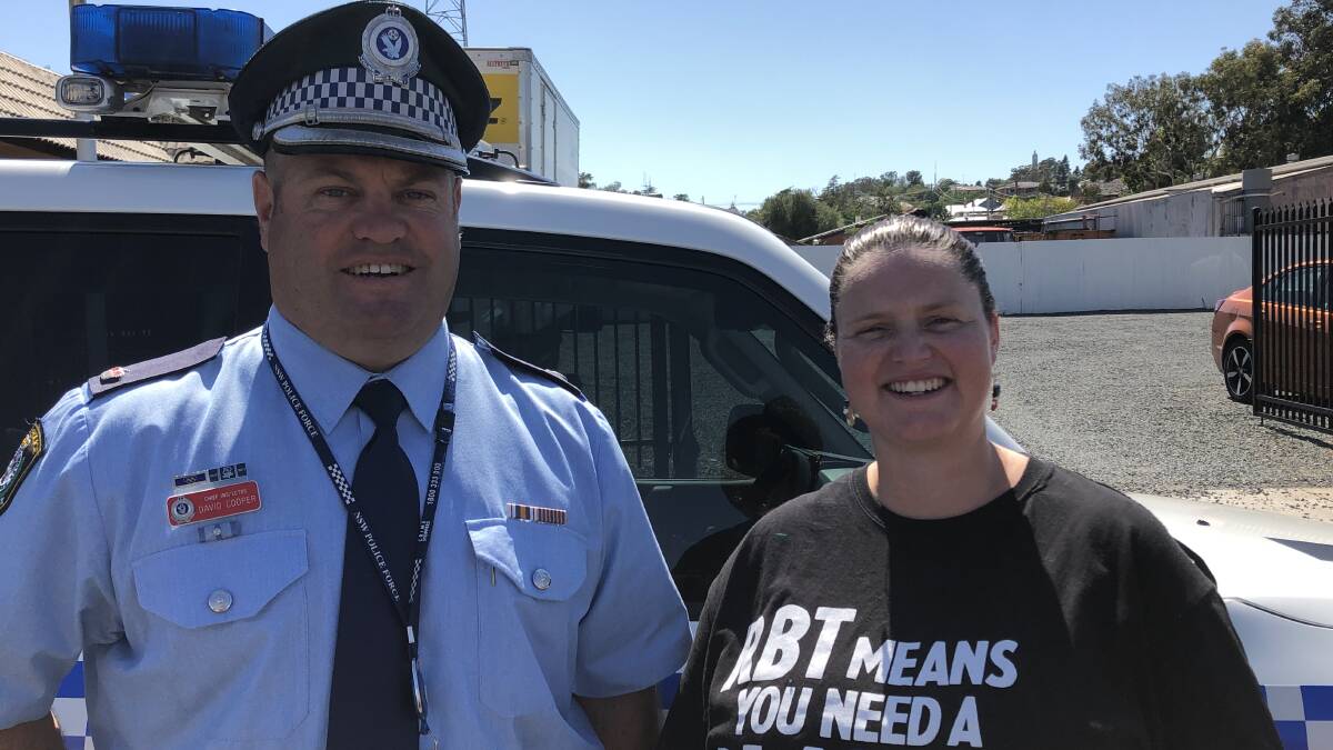 NSW Police Chief Inspector David Cooper with Road Safety officer Melanie Suitor.