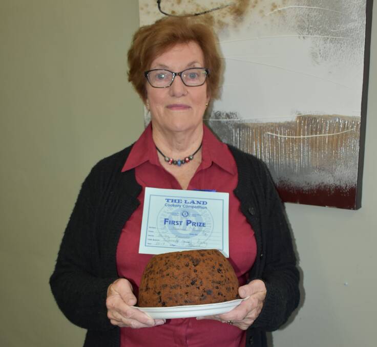 COOKING UP A STORM: Shirley Edwards from the Tullamore Branch won 1st prize in the rich fruit cake section and 1st prize in the steamed fruit pudding section of the Land Cookery Competition. Photo: Barbara Reeves