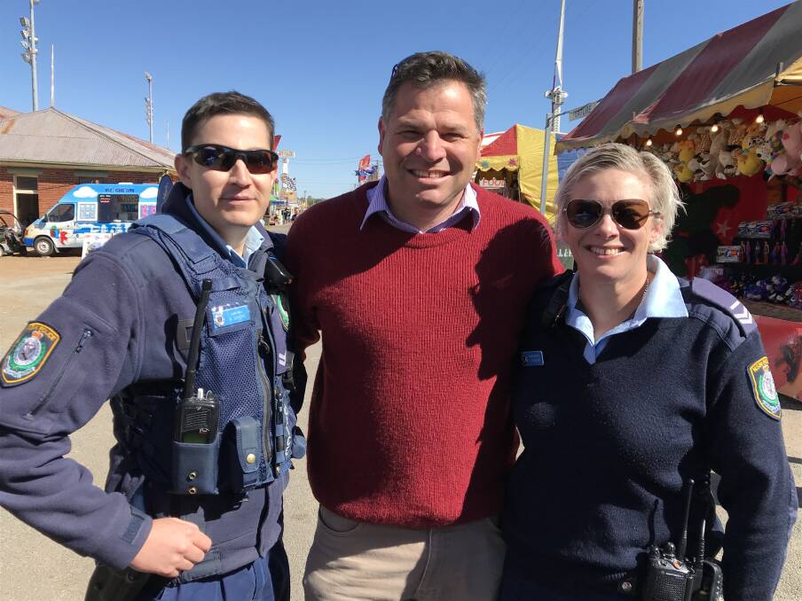 Phil Donato with Central West Police District officers at the 2018 Parkes Show. Mr Donato has been actively advocating for more police in regional New South since 2017.