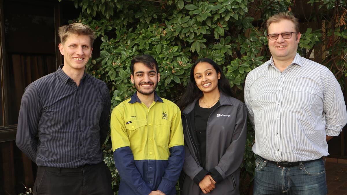 PSC's Julian Fyfe, students Hassi Al Kabanchi, Anjana Hariharan, and PSC's Andrew Francis.