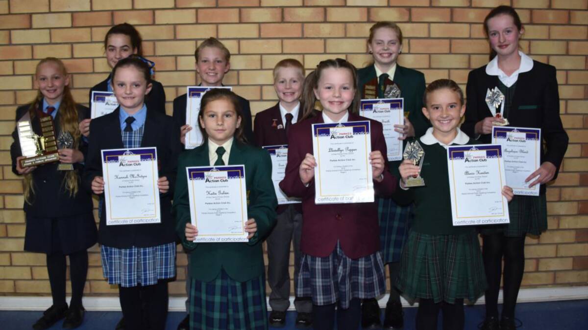 WELL SAID: The winners and runners-up from this year's Parkes Action Club Public Speaking Competition. Caption in story below. Photo: Supplied. 