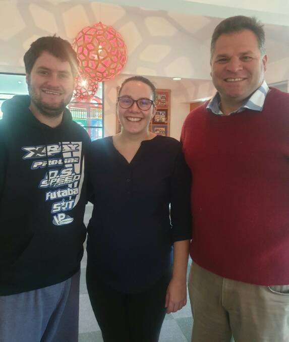 WONDERFUL FACILITY: Member for Orange Phil Donato met Parkes couple Tom Ward and his pregnant wife Aimey at Ronald McDonald House in Orange. Photo: Supplied.