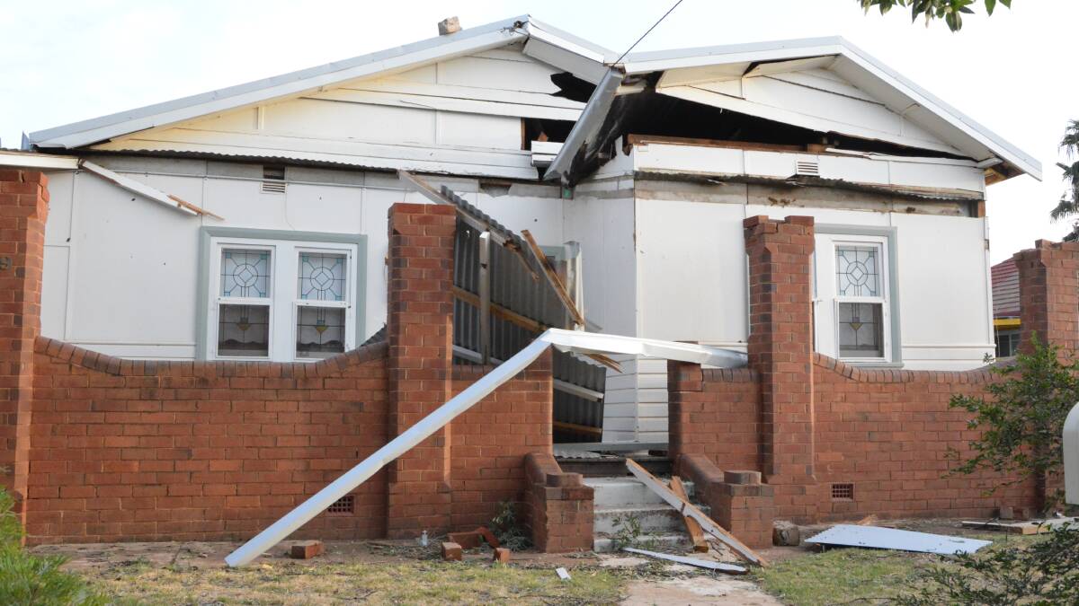 SIGNIFICANT: This home in Clarinda Street had its verandah destroyed and its top shifted to the side following Tuesday's wild storm.  
