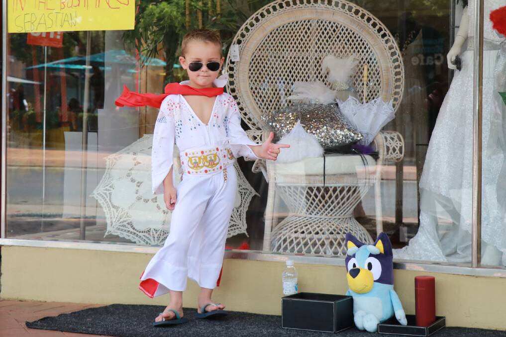 GOOD CAUSE: Six-year-old Sebastian Bodiam will dance until his blue suede thongs wear out for bushfire impacted communities this Parkes Elvis Festival. 