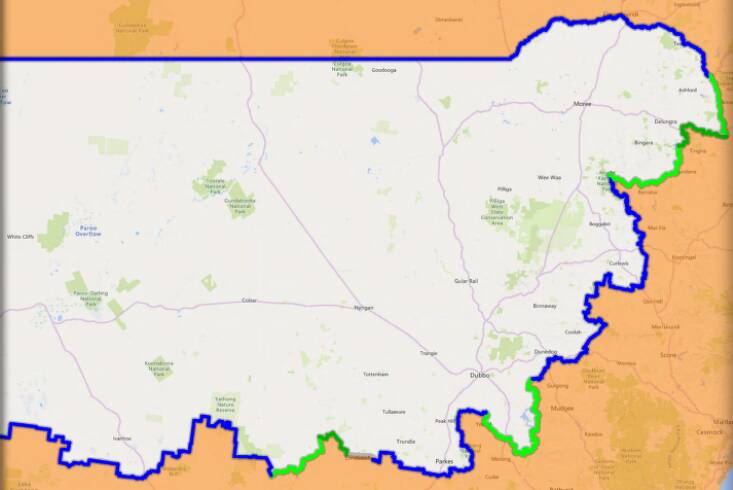 The Nationals' proposed new electorate of Parkes, including the Parkes local government area. 