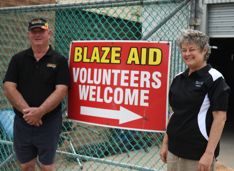 Volunteer Blaze Aid camp coordinators Barry Johnston and Cathy Lee.