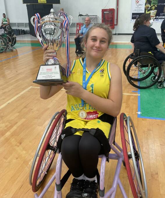GOLD MEDAL: The Gliders and Red Bend Catholic College student Victoria Simpson from Parkes won gold at the IWBF Asia Oceania Championships. Photo: SUPPLIED