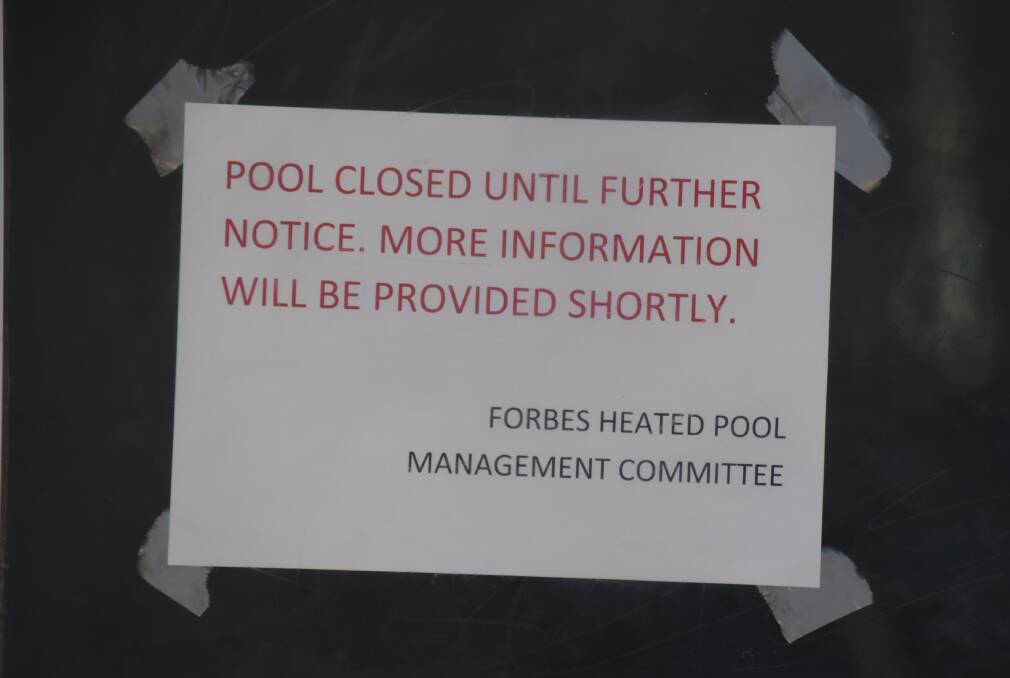 The heated pool was closed at 3.30pm Tuesday afternoon. 