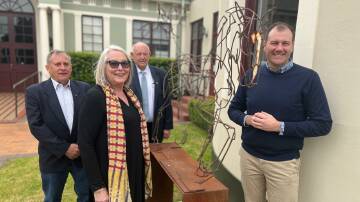 LET'S BUILD IT: Forbes Mayor Phyllis Miller with Upper House MP Sam Farraway (back) Deputy Mayor Chris Roylance and council General Manager Steve Loane. Picture: SUPPLIED