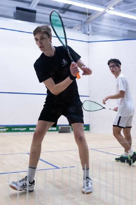 STRONG COMPETITION: Rohan Toole, originally from Canowindra, competing at the National Men's Squash Championships on the Gold Coast.