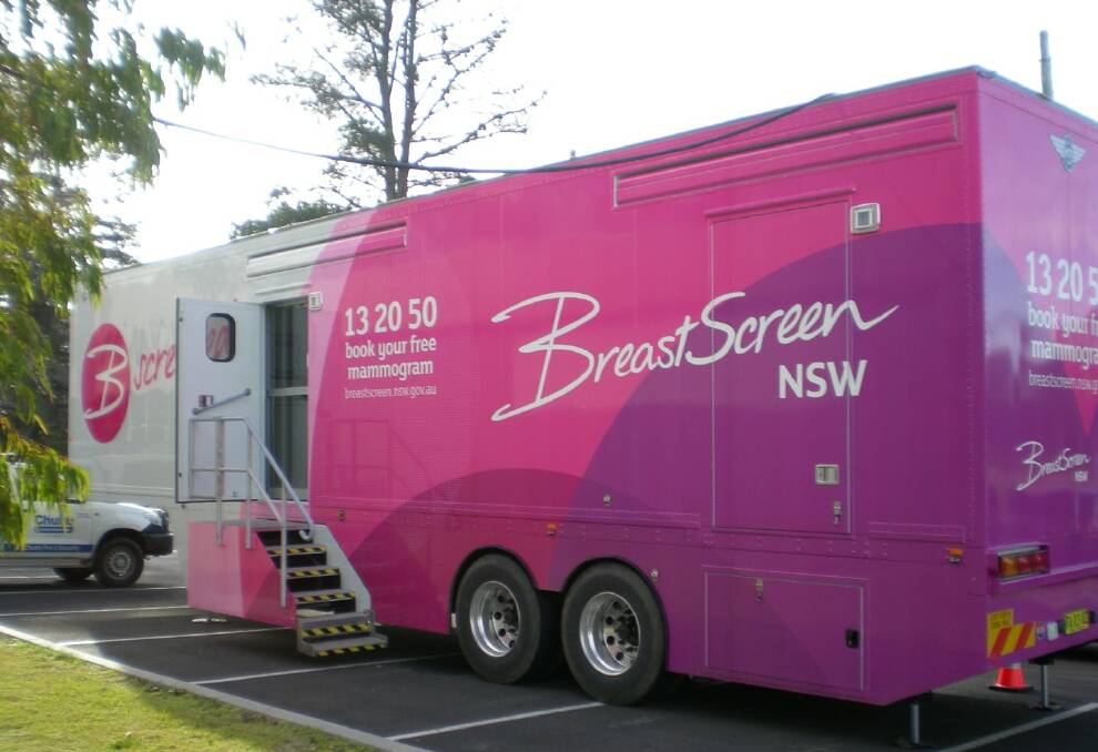 BOOK NOW: The BreastScreen van is coming to Peak Hill in November. Picture: File
