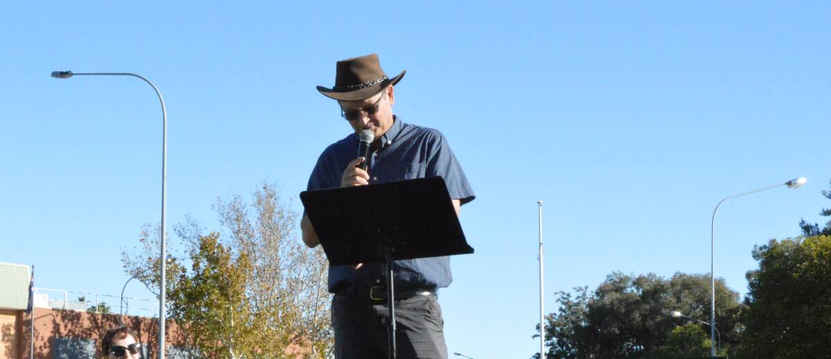 OPPORTUNITIES AHEAD: Parkes Shire Councillor Neil Westcott, pictured speaking at the School Strike 4 Climate in May, is urging people to learn more at an upcoming forum. Photo: Christine Little.