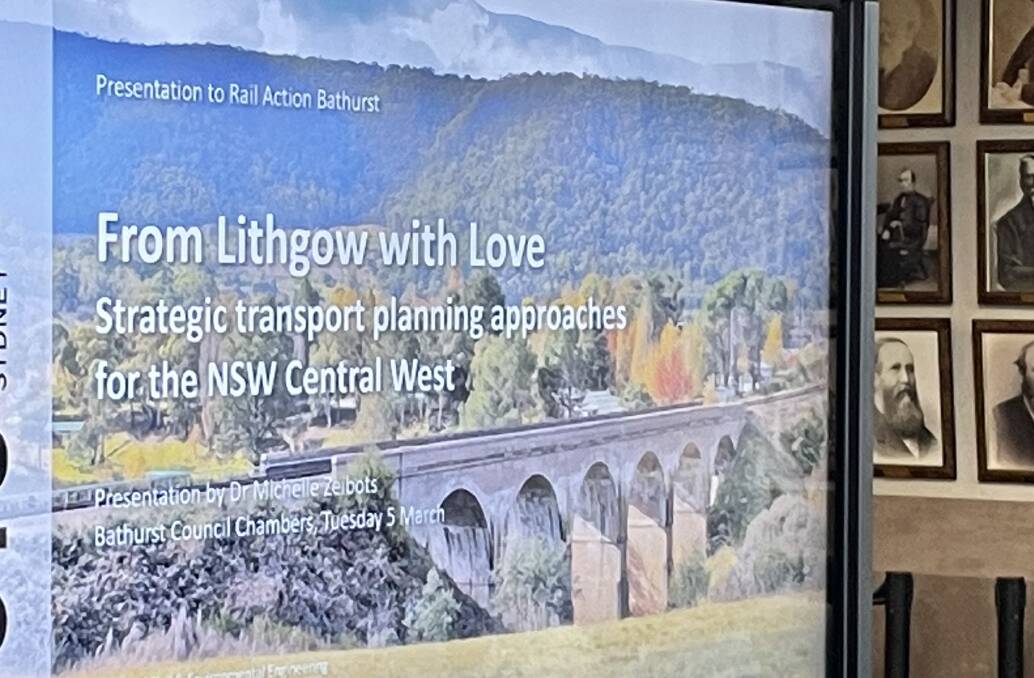 Part of the presentation at the Central West Rail Action Summit.
