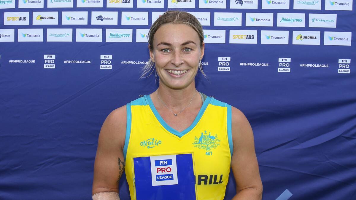 ALL SMILES: With one of her player of the match awards, Mariah Williams is loving being in-form and back in the Hockeyroos set-up. Photo: HOCKEY AUSTRALIA