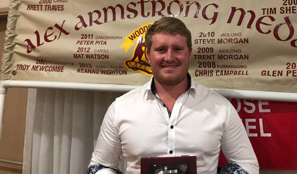 BIG YEAR: Canowindra prop Nathan Whatman scored 16 tries throughout his Alex Armstrong Medal winning 2021 with the Tigers. Photo: CANOWINDRA TIGERS