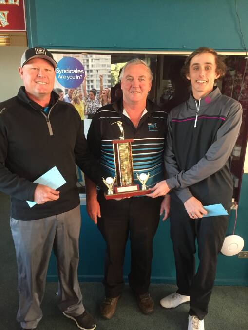Parkes Golf Club Foursomes Champions Mitch McGlashan and Lachlan Buesnell with Peter Dixon. 