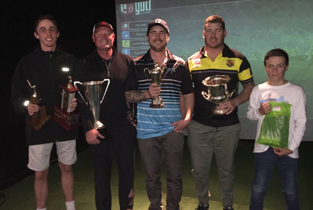 CHAMPIONS: Lachlan Buesnell, Mitch McGlashan, Kyle Hutchings, Brent Timmins and Harry Simpson celebrate their Club Championship wins.