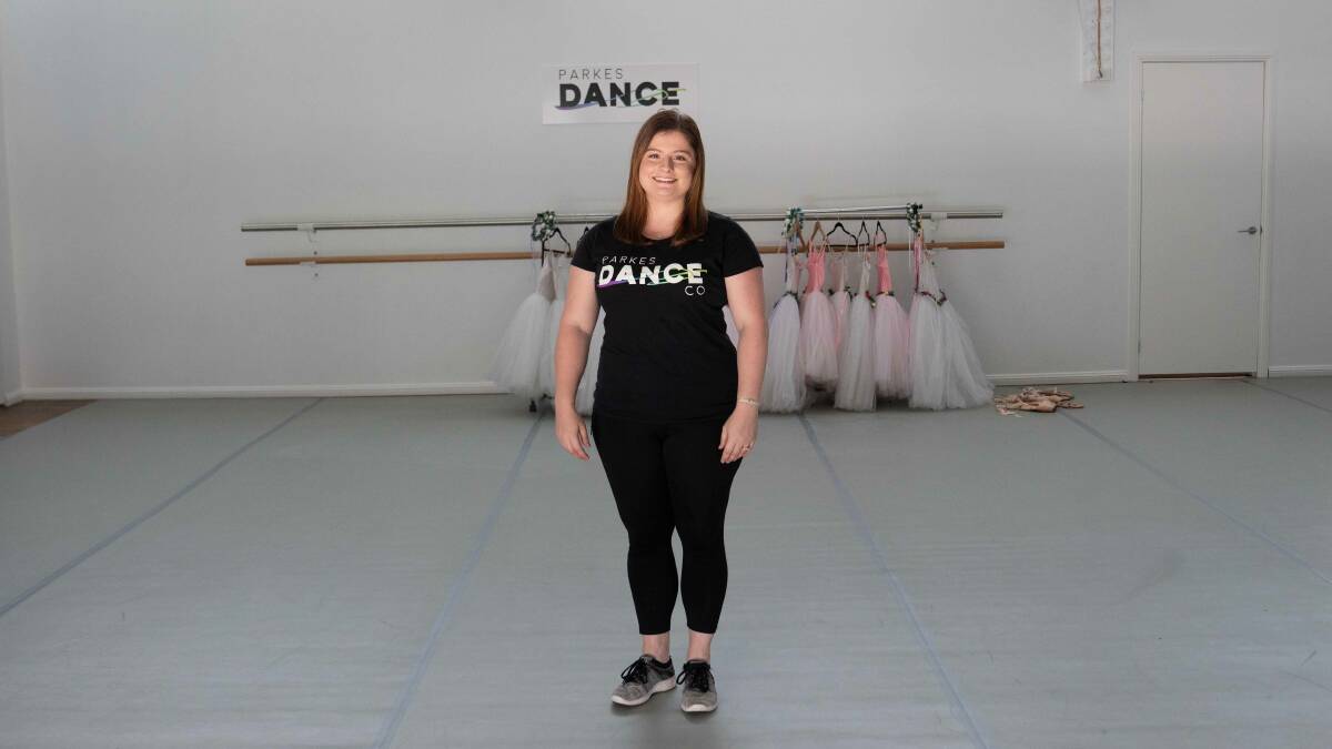 Parkes Dance Co owner Breanna Grebenc (pictured) has pivoted her business to teach classes online. Photo: Supplied. 